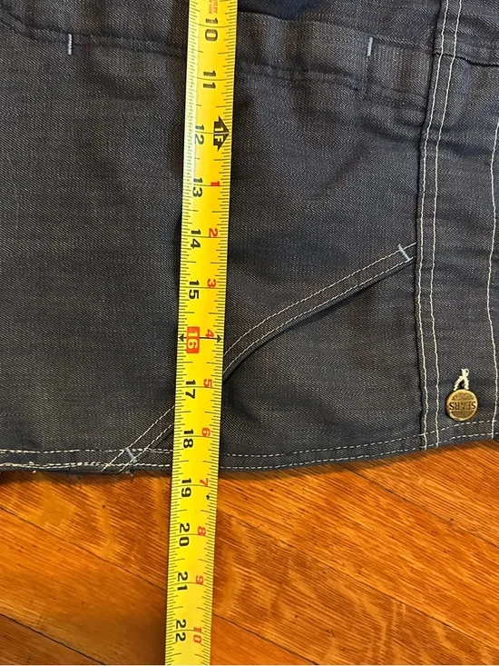 Vintage Sears Bib Denim Overalls Scovill Zipper Fly White Stitching Carpenter - Picture 8 of 8
